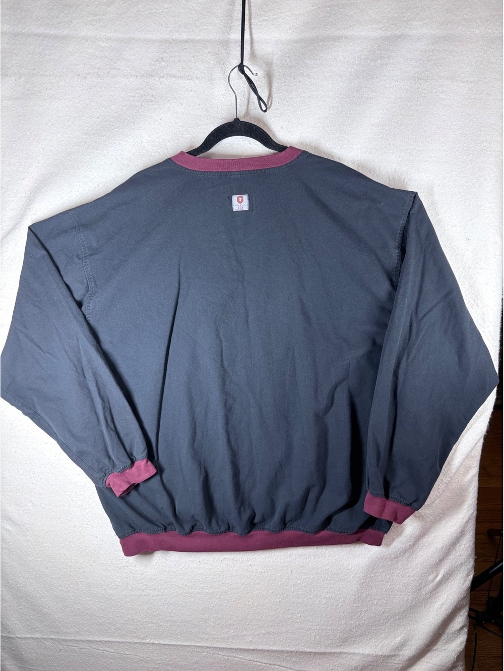 Tyndale FR Flame Resistant V-Neck Pullover Shirt 2XL Arc Rated USA Gray Burgundy - Picture 3 of 6